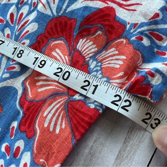 NWT Sigrid Olsen Linen Blend Floral Maxi Dress Blue Orange Red Size Small - Picture 8 of 9